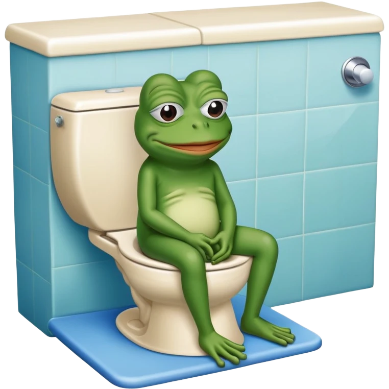Pepe frog at the tuilet  emoji