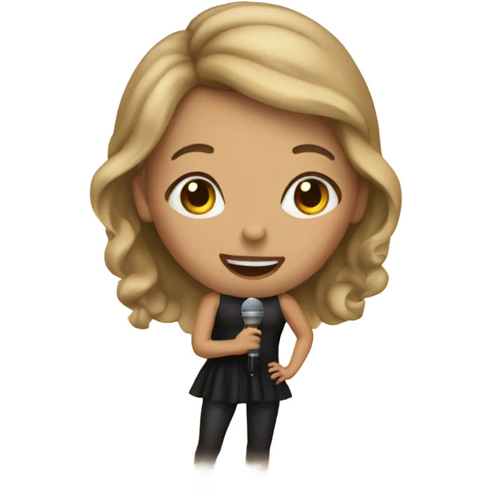 A superstar girl singing on a stage emoji