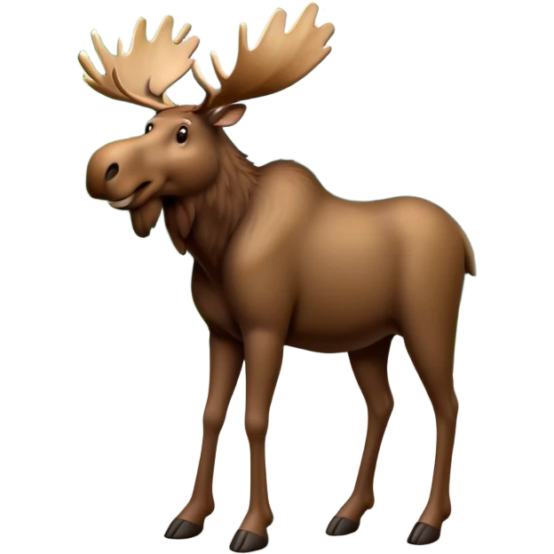Moose on a road next to a forest emoji