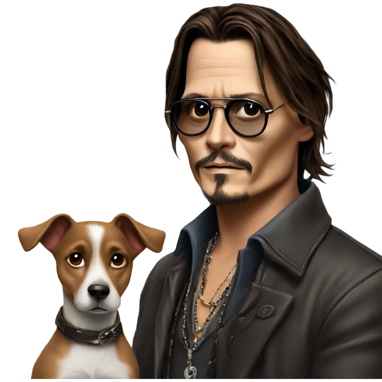 Johnny Depp with a dog emoji