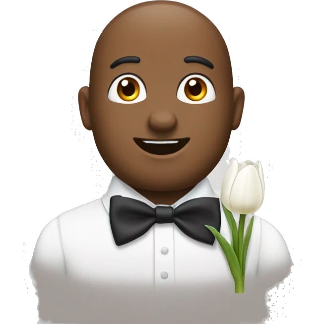 white tulip with bow ties  emoji
