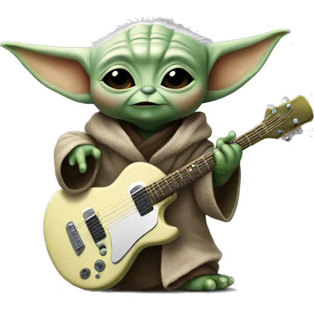Baby yoda rocking out emoji
