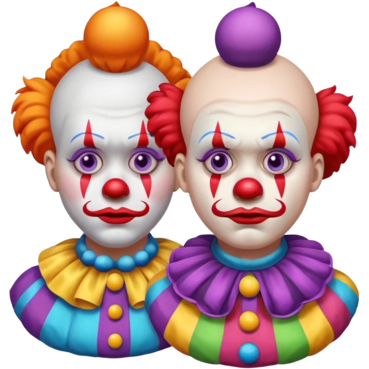 clowns with sad 😢 face without tears along with some body emoji