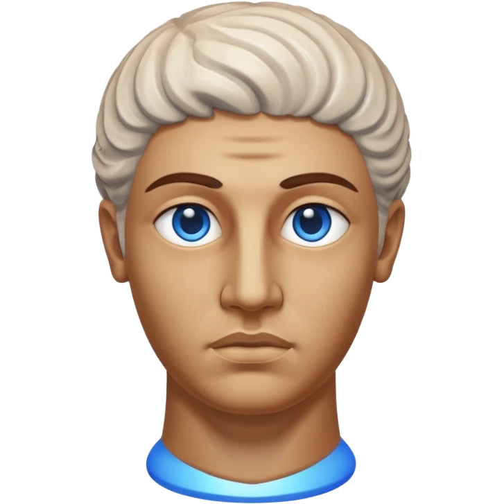 ancient greece marble sculpture head blue aura around it emoji