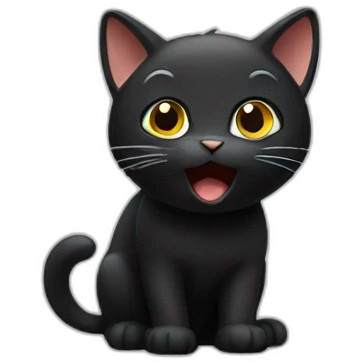Amazed black cat emoji