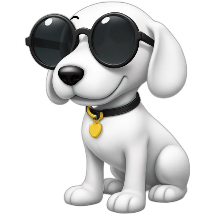 snoopy blanco totalmente con lentes negros emoji
