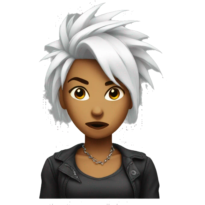 woman punk hair red angry emoji