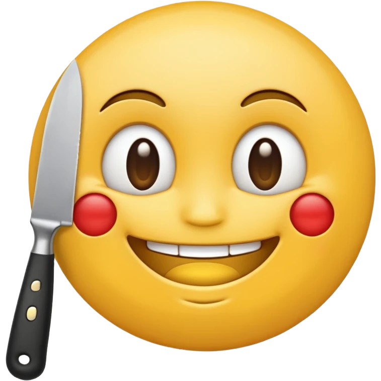 Smiling, holding a knife, emoji  emoji