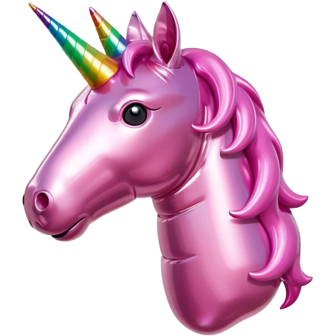   jeff koons style art pink meat unicorn balloon  emoji