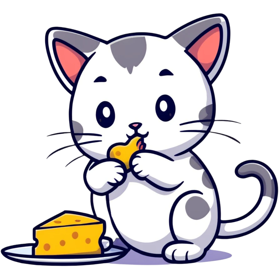 cat eating a mouse emoji