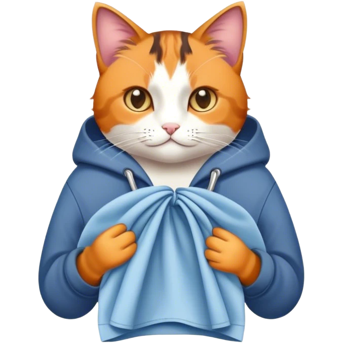 Cat folding clothes  emoji