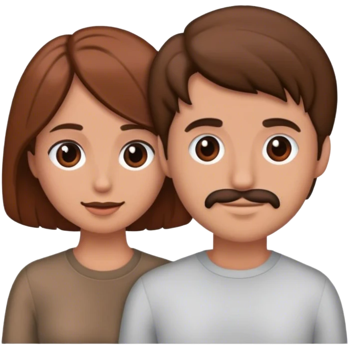 pareja de hombre y mujer cabello castaño enamorados emoji