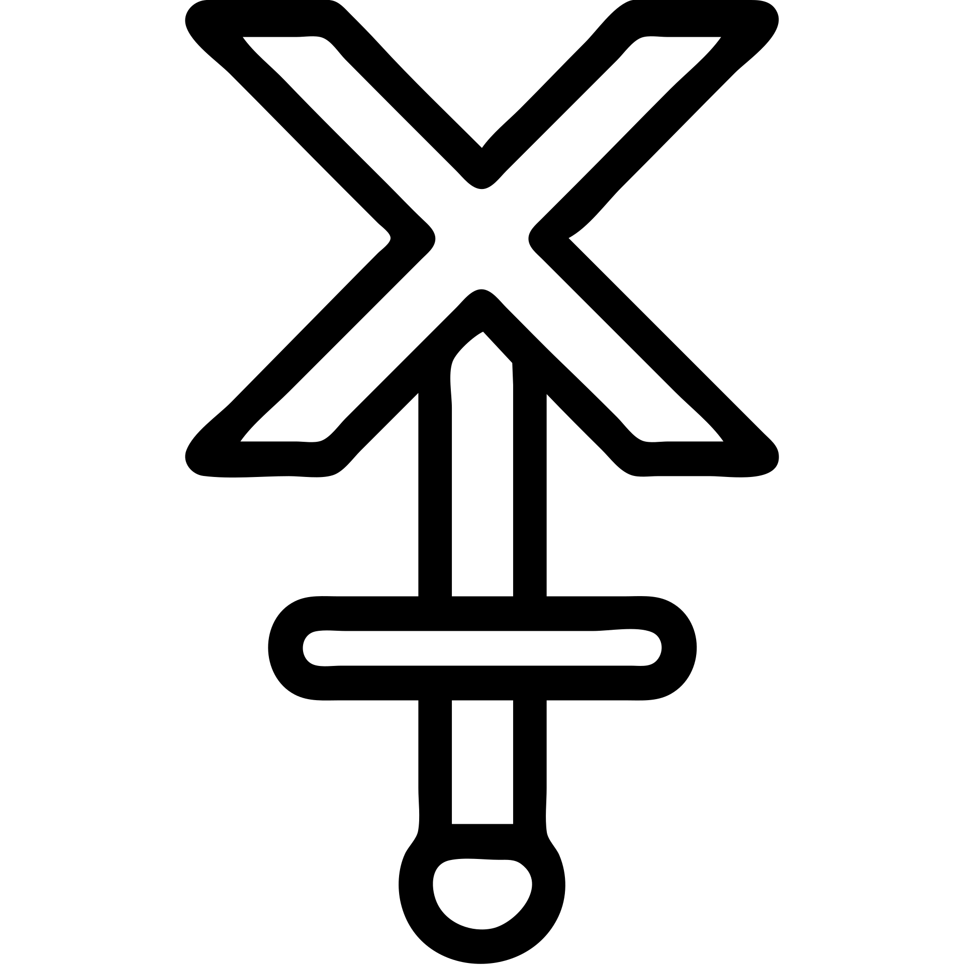 stylized letter X above a sword, simple icon, no text emoji