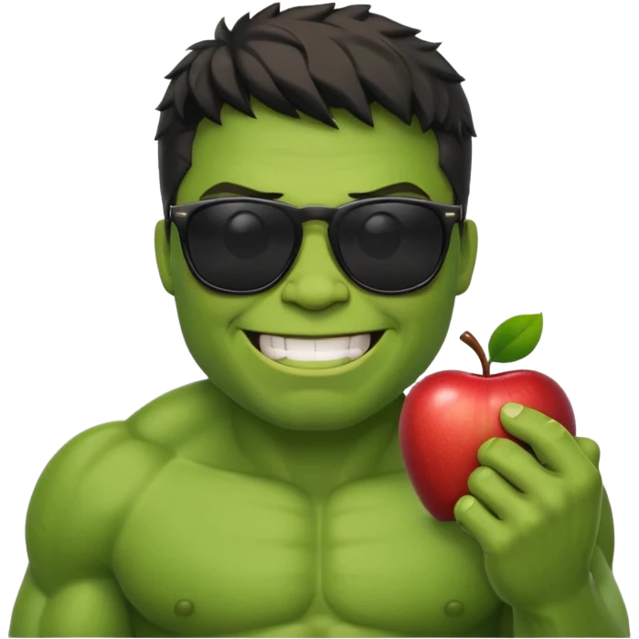 Hulk wearing sunglasses, apple style emoji emoji