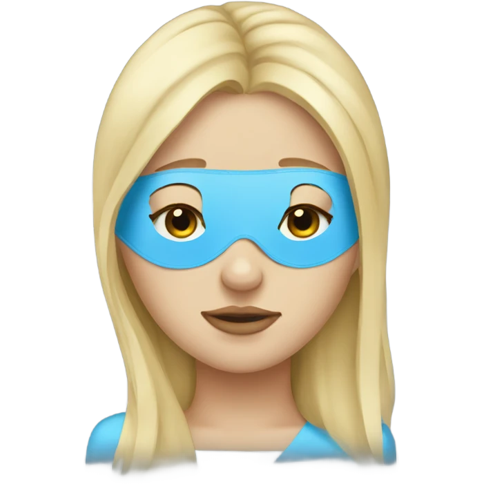 Blonde girl sleeping with blue eye mask emoji