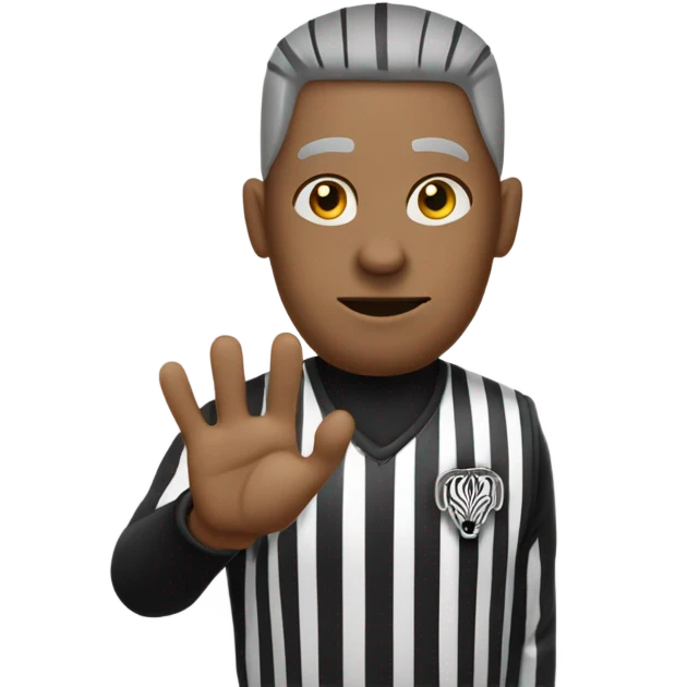 Basketball ref with a zebra’s head. Cancel or thumbs down overlap emoji