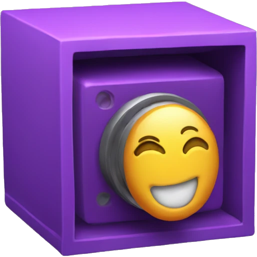 3d purple box taking photo emoji