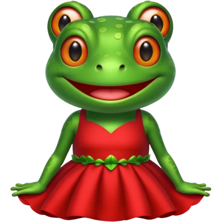 frog with red dress emoji