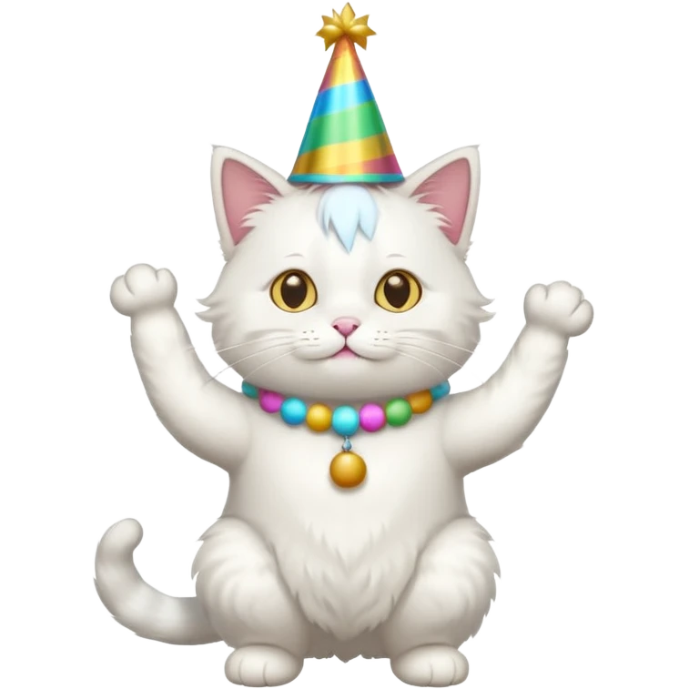 a full-body white cat new year  emoji