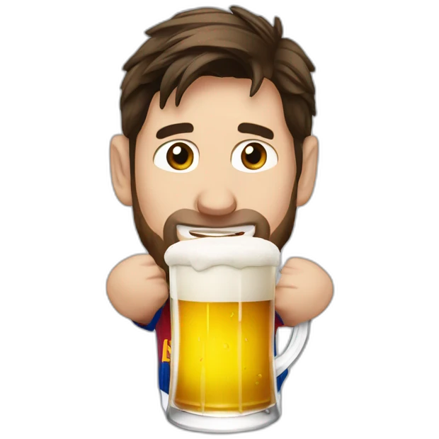 Messi tomando cerveza emoji