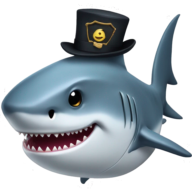 Shark with tophat emoji