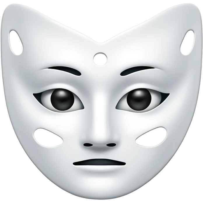a sheet of white mask pack for face skincare beauty, except on the face, transpalent holes on eyes and mouth side emoji