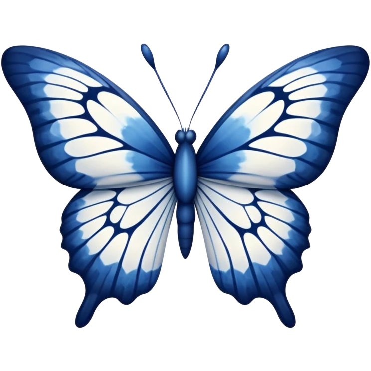 Navy blue and white tie dye butterfly  emoji