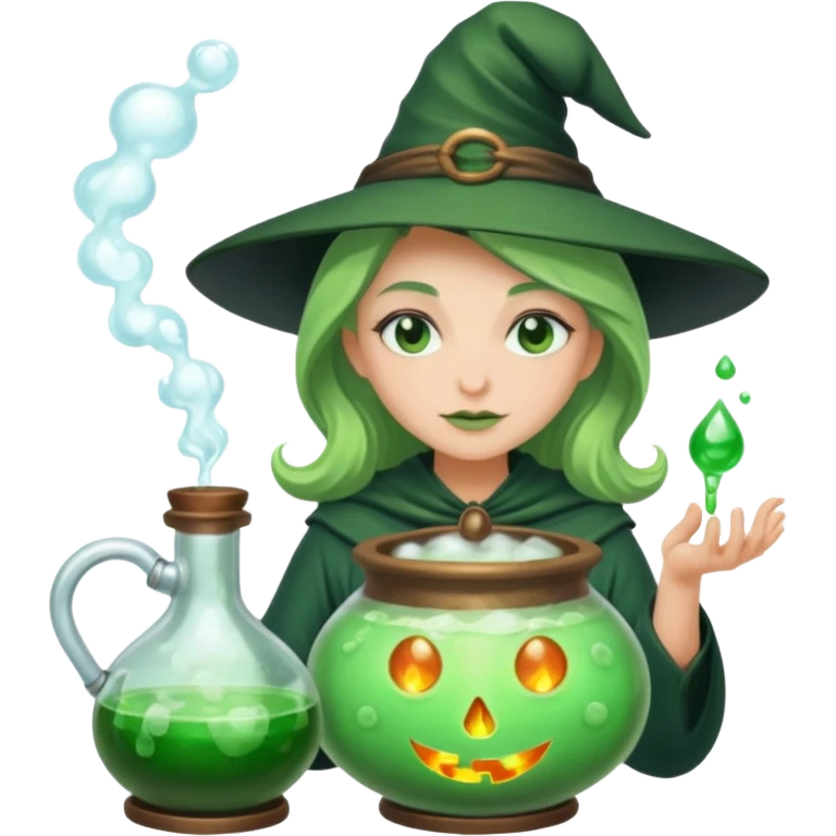 green witch cooking potion emoji