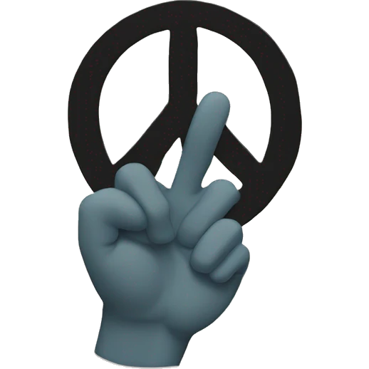 Peace sign but with thumb in the back sticking out emoji
