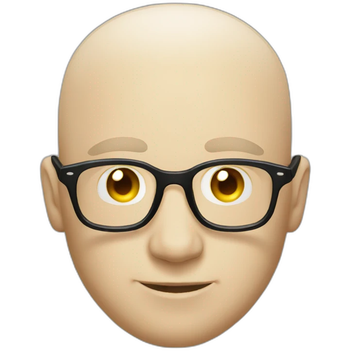 A white bald Man with glasses playing 8ball emoji