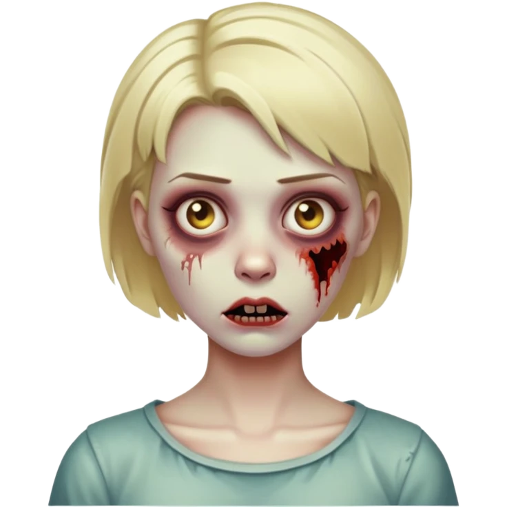 uma zumbi de cabelos loiros curtos emoji