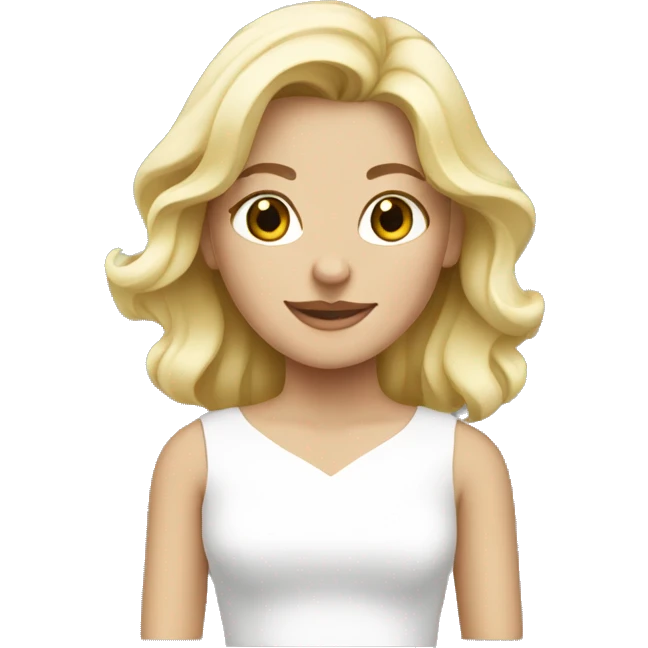 blonde girl in white dress emoji