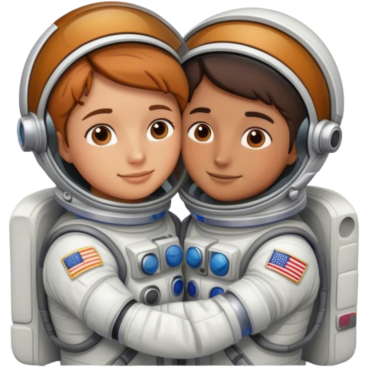 Astronaut couple cuddling together  emoji