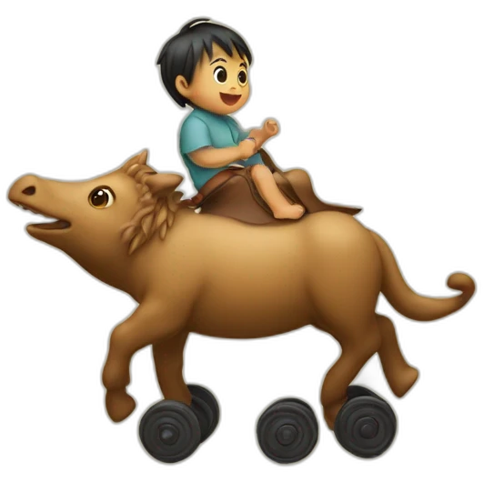 A baby on a dinausar emoji