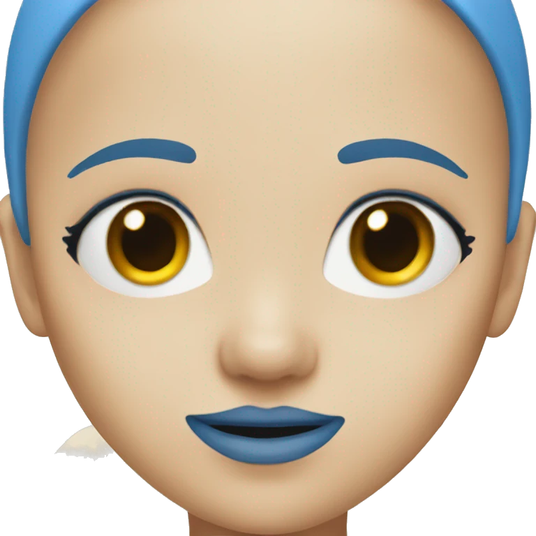 bald girl with blue skin emoji