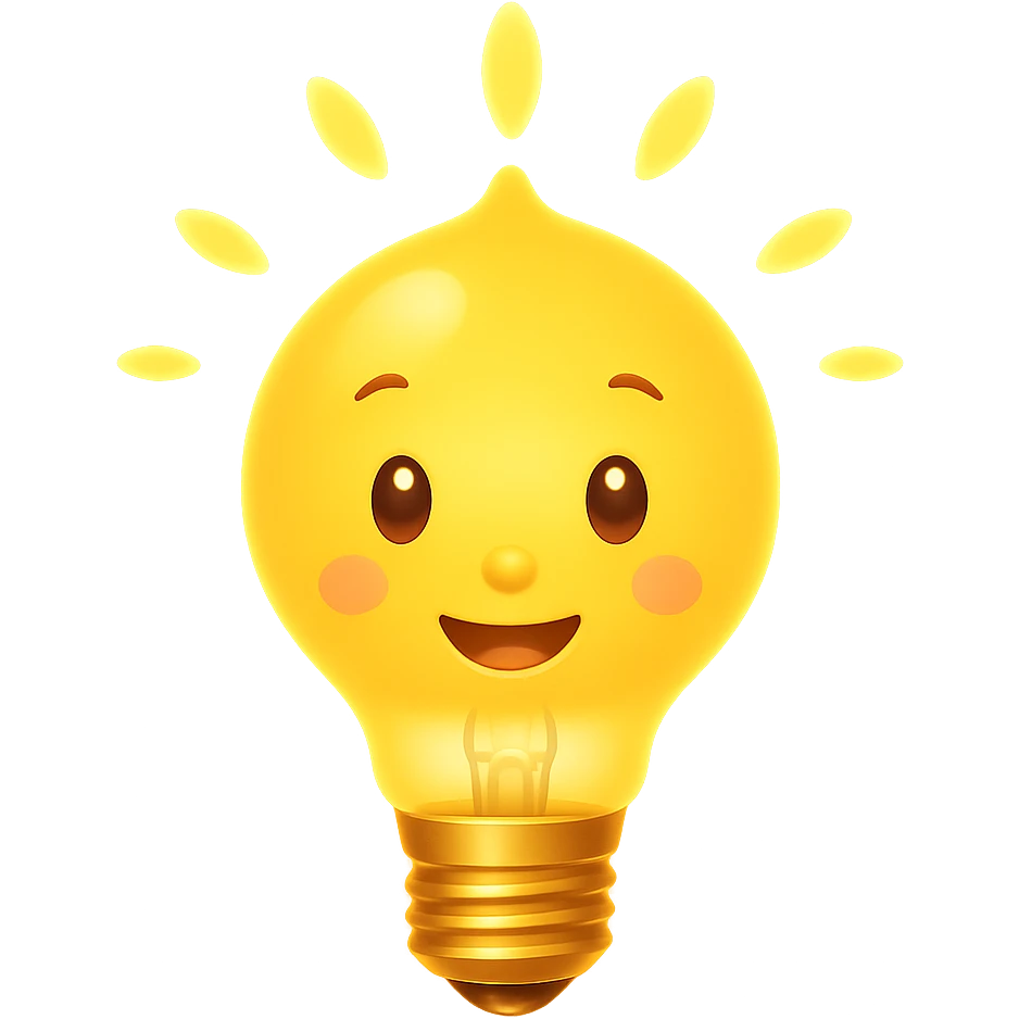 Add a glowing effect to the Bulby bulb, keep the background transparent. The style should maintain the original look with a luminous glow around the bulb. emoji