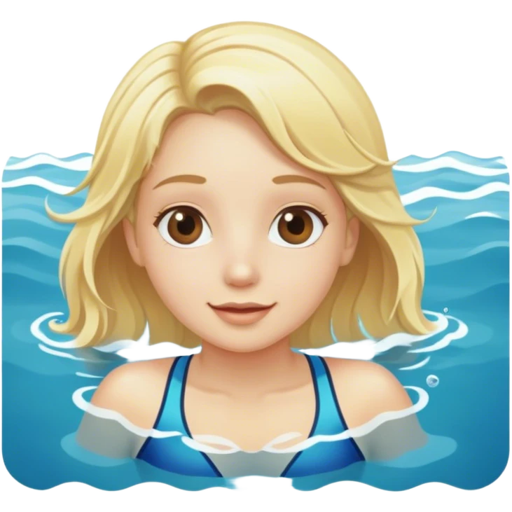 Blonde girl swimming in the ocean emoji