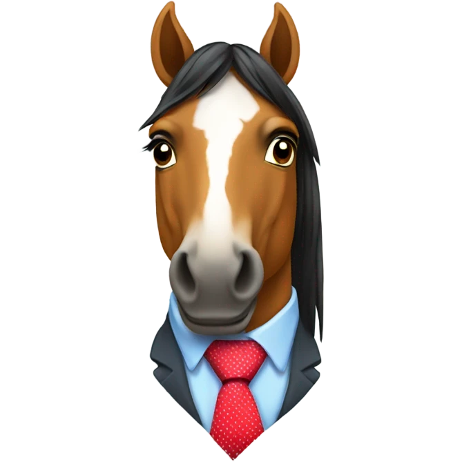 Horse wearing a tie emoji