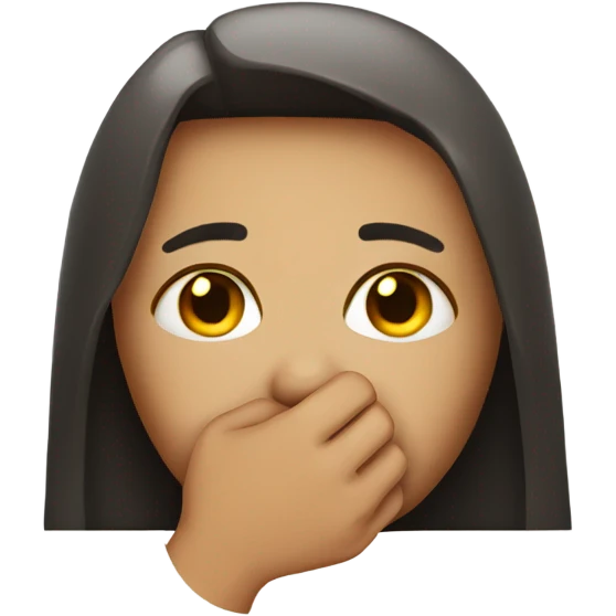 teary eyed with hand covering mouth emoji