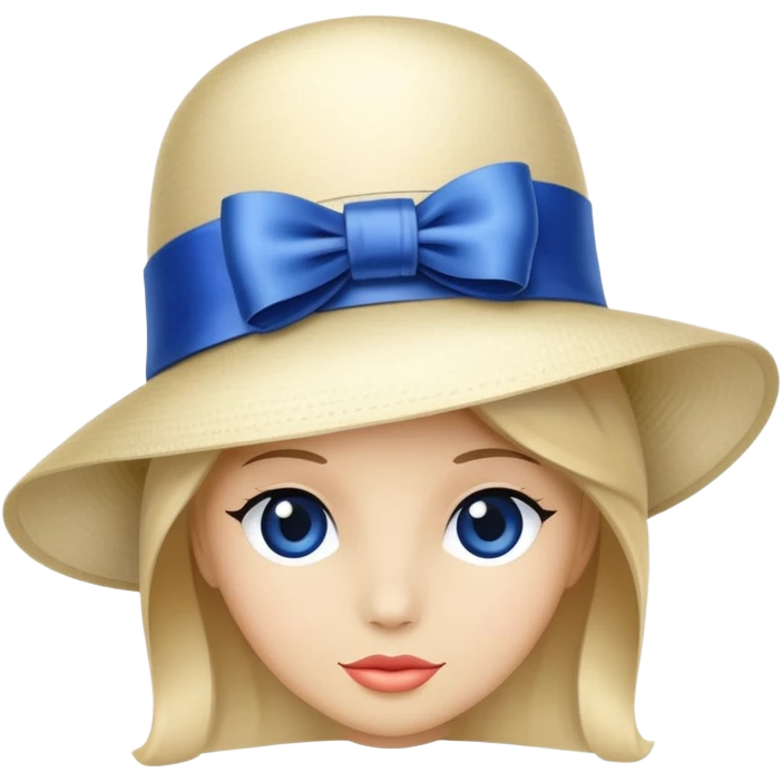 fancy hat with a blue ribbon emoji