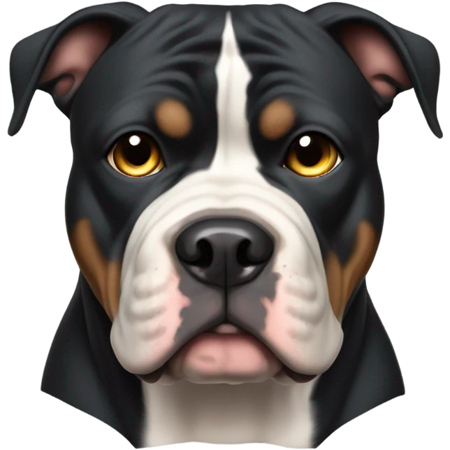 99% Black American Bully with crooked eyes emoji
