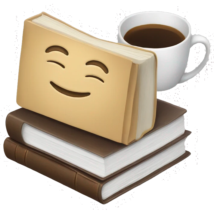 Book with a cup of coffee emoji