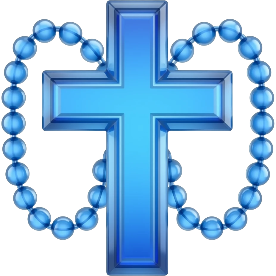 cruz sagrada azul Ultramarine SPECNHL1-ULT vidro brilhante com rosário azul Ultramarine SPECNHL1-ULT vidro brilhante sem pessoa pendurada emoji