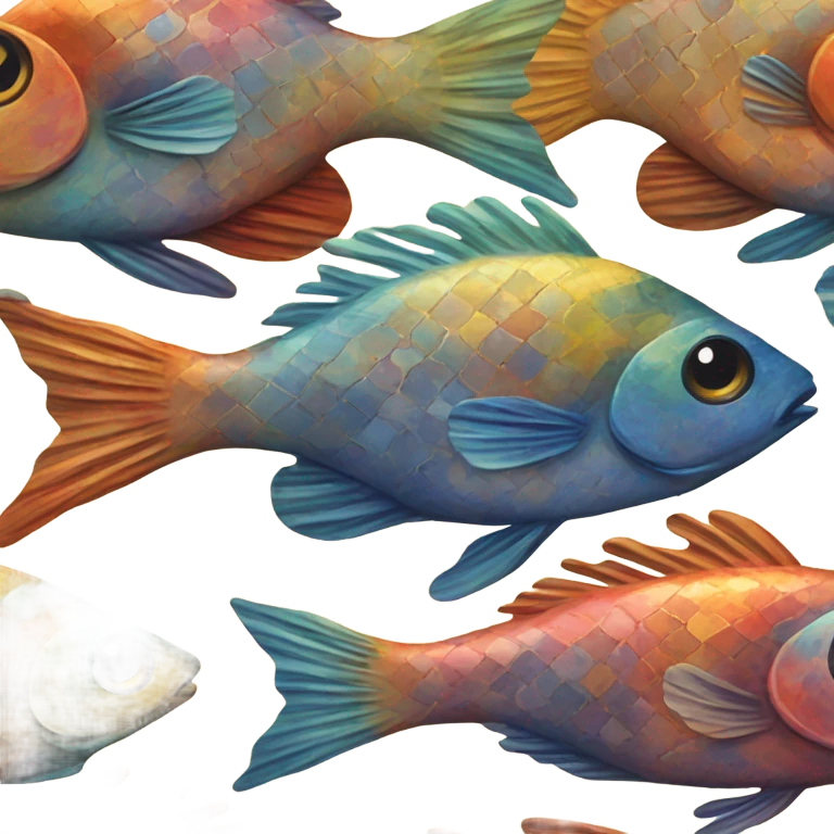 Van Gough style fish emoji