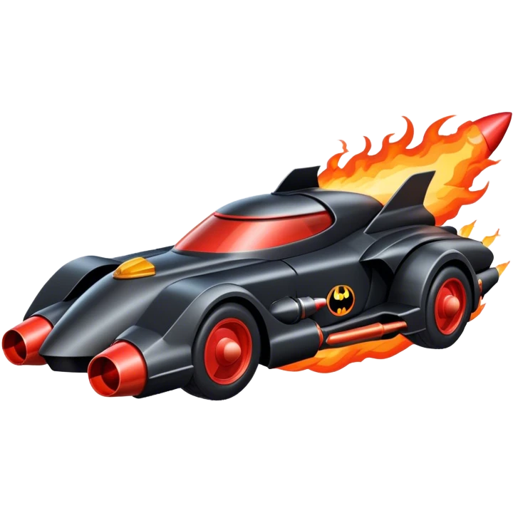ROCKET IN FIRE BATMOBILE emoji