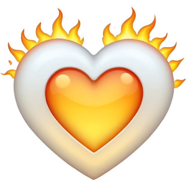 Beyaz ateşli beyaz kalp emoji
