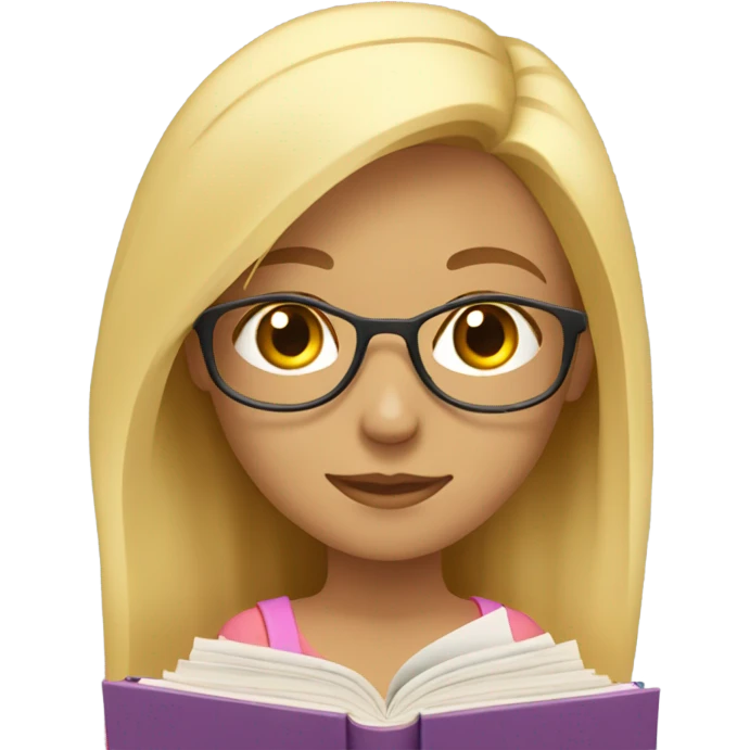 Blonde girl studying  emoji