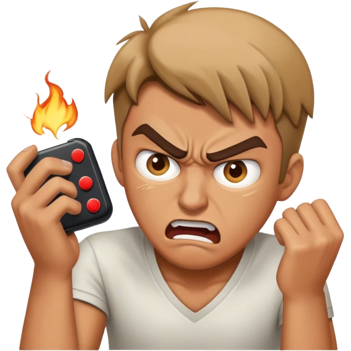 guy getting mad at video game emoji