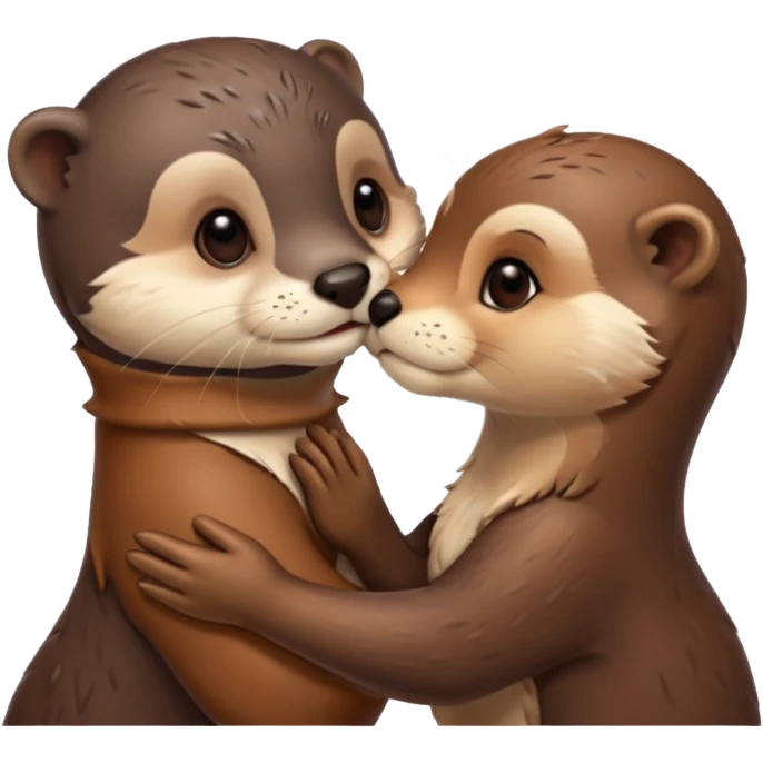 Otter und bambi küssen  emoji
