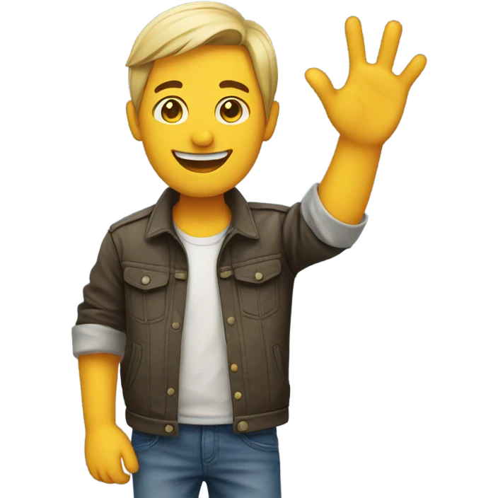 German person waving emoji